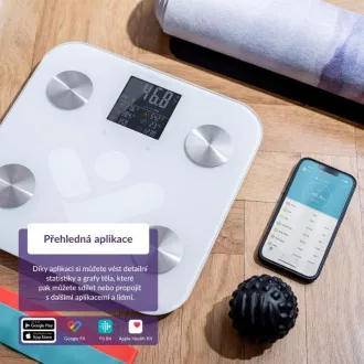 TrueLife FitShape S6 BT - Bioelektrická impedanční bluetooth váha - bílá