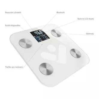 TrueLife FitShape S6 BT - Bioelektrická impedanční bluetooth váha - bílá
