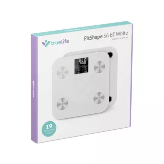 TrueLife FitShape S6 BT - Bioelektrická impedanční bluetooth váha - bílá