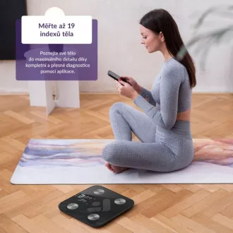 TrueLife FitShape S6 BT - Bioelektrická impedanční bluetooth váha - černá