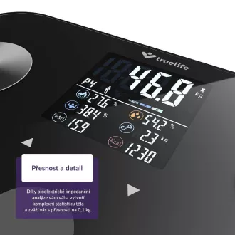 TrueLife FitShape S6 BT - Bioelektrická impedanční bluetooth váha - černá