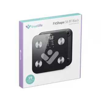 TrueLife FitShape S6 BT - Bioelektrická impedanční bluetooth váha - černá