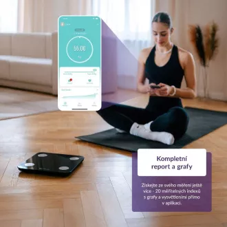TrueLife FitScale W1 BT Black - bioelektrická impedanční bluetooth váha