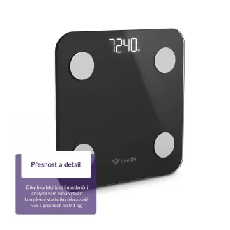 TrueLife FitScale W1 BT Black - bioelektrická impedanční bluetooth váha