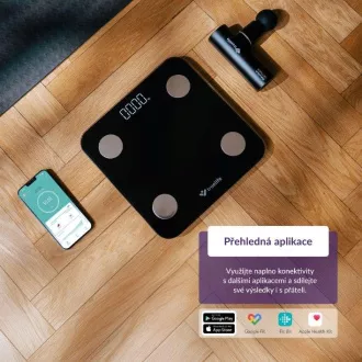 TrueLife FitScale W1 BT Black - bioelektrická impedanční bluetooth váha