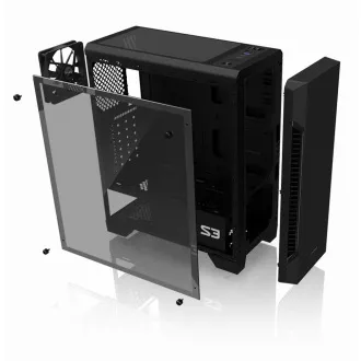 ZALMAN skříň S3, ATX bez zdroje ZALMAN skříň S3, ATX bez zdroje