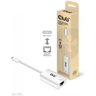 Club3D Adaptér aktivní USB 3.2 typ C na LAN (Gigabit Ethernet - 1Gb), 20cm
