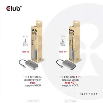 Club3D Adaptér aktivní USB 3.2 typ C na DVI-D Dual Link 4K30Hz pro Apple Cinema Display, HDCP off Club3D Adaptér aktivní USB 3.2 typ C na DVI-D Dual Link 4K30Hz pro Apple Cinema Display, HDCP off