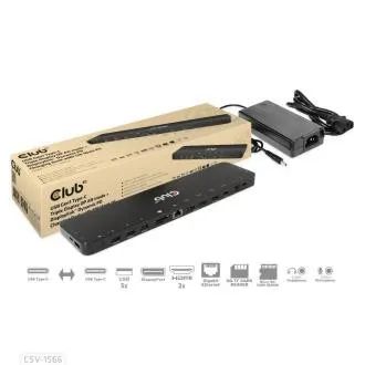 Club3D Dokovací stanice USB-C 12v1, 1xDP, 2xHDMI, 1xUSB-C, 5xUSB, 1xRJ45, 1x3.5mm, čtečka SD karet, černá Club3D Dokovací stanice USB-C 12v1, 1xDP, 2xHDMI, 1xUSB-C, 5xUSB, 1xRJ45, 1x3.5mm, čtečka SD karet, černá