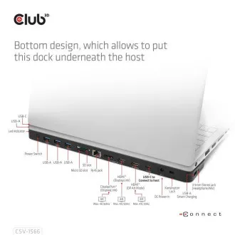 Club3D Dokovací stanice USB-C 12v1, 1xDP, 2xHDMI, 1xUSB-C, 5xUSB, 1xRJ45, 1x3.5mm, čtečka SD karet, černá Club3D Dokovací stanice USB-C 12v1, 1xDP, 2xHDMI, 1xUSB-C, 5xUSB, 1xRJ45, 1x3.5mm, čtečka SD karet, černá
