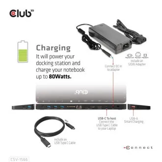 Club3D Dokovací stanice USB-C 12v1, 1xDP, 2xHDMI, 1xUSB-C, 5xUSB, 1xRJ45, 1x3.5mm, čtečka SD karet, černá Club3D Dokovací stanice USB-C 12v1, 1xDP, 2xHDMI, 1xUSB-C, 5xUSB, 1xRJ45, 1x3.5mm, čtečka SD karet, černá