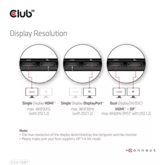 Club 3D Dokovací stanice USB-C 8v1, 1xDP, 1xHDMI, 1xUSB-C PD100W, 2xUSB, čtečka SD karet, šedá
