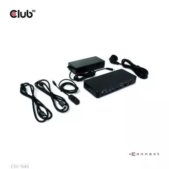 Club3D Dokovací stanice USB-C 10v1, 1xDP, 1xHDMI, 3xUSB-C, 3xUSB, 1xRJ45, 1x3.5mm, černá