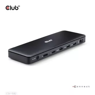 Club3D Dokovací stanice USB-C 12v1, 1xDP, 1xHDMI, 2xUSB-C, 4xUSB, 1xRJ45, černá