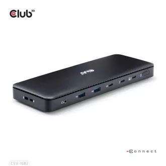 Club3D Dokovací stanice USB-C 12v1, 1xDP, 1xHDMI, 2xUSB-C, 4xUSB, 1xRJ45, černá