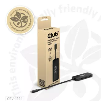 Club3D hub MST USB-C na 3xHDMI, Single: 8K30Hz, Triple: 4K60Hz