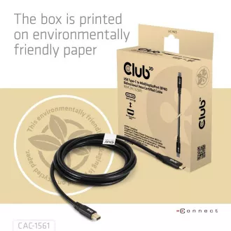 Club3D Kabel USB-C na MiniDisplayPort 2.1, 8K30Hz, DSC1.2, UHBR10, 2m