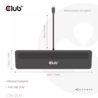 Club3D Dokovací stanice USB-C 12v1, 2xHDMI, 1xDP, 2xUSB-C, 3xUSB, 1xRJ45, 1x3.5mm, černá