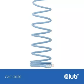 Club3D Kabel magnetický USB-C, 240W PD3.1, 480 Mbps, 2m, modrá