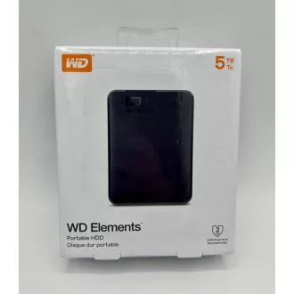 WD Elements Portable 5TB, Externí HDD, USB 3.0, černá