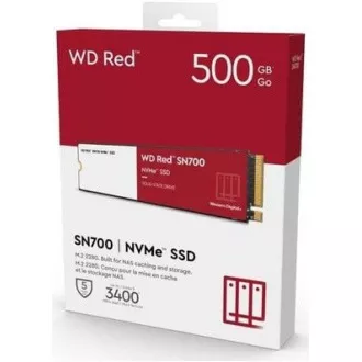 WD RED SSD NVMe 500GB PCIe SN700 Powered by SanDisk, Geb3 8GB/s, (R:3430/W:2600 MB/s) TBW 1000