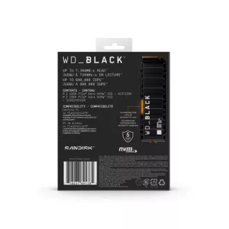 WD BLACK SSD NVMe 1TB PCIe SN850X Powered by SanDisk, Gen4, (R:7300, W:6300MB/s), Chladič