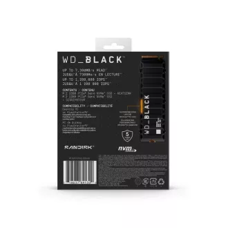 WD BLACK SSD NVMe 2TB PCIe SN850X Powered by SanDisk, Gen4, (R:7300, W:6600MB/s), Chladič