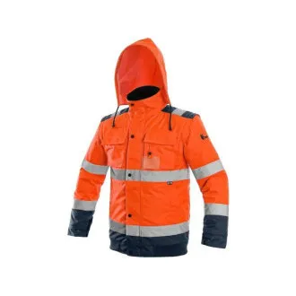 Bunda CXS LUTON, výstražná, pánská, oranžovo-modrá, vel. 2XL Bunda CXS LUTON, výstražná, pánská, oranžovo-modrá, vel. 2XL