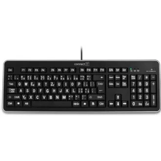 CONNECT IT Klávesnice CI-71 s LED podsvícením a VELKÝM fontem, USB