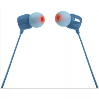 JBL T110 Black špuntová sluchátka, 3, 5 mm jack, mikrofon, modrá