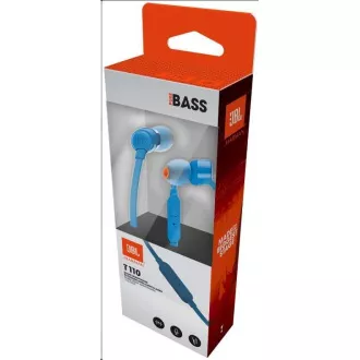 JBL T110 Black špuntová sluchátka, 3, 5 mm jack, mikrofon, modrá
