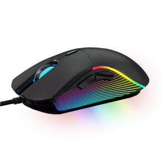 WG - Herní drátová RGB myš WG Chameleon III., RGB LED, černá