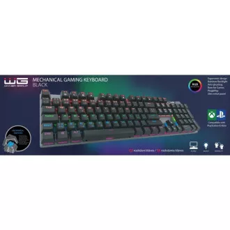 WG - Herní mechanická klávesnice WG, podsvícená, drátová, černá