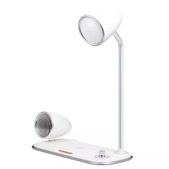 WG - Led lampička s bezdrátovým nabíjením a bluetooth speakerem WG Retro Kathie, bílá