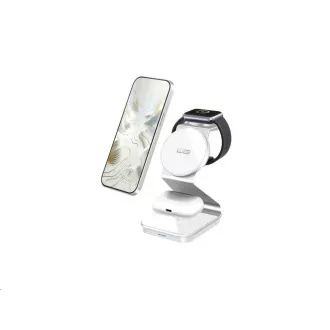 WG - Bezdrátová nabíječka WG37, 3v1 FAST MAGNET, 15W+3W+3W, bílá