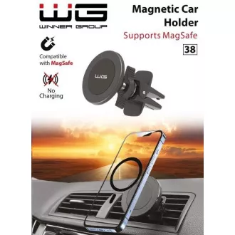 WG - Držák do auta WG 38, univerzální, magnetický, kulatý, černá