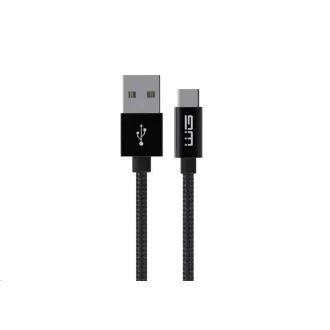 WG - Datový kabel Type-C to USB-A / 3m / nylon braided / black