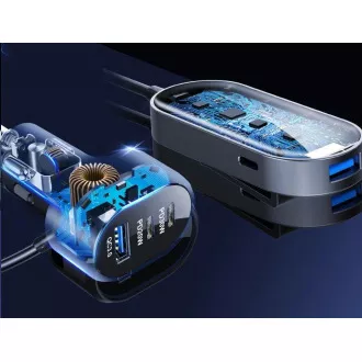 WG - Autonabíječka rozbočovač / 100W / 6 USB ports / 2x USB-A + 4x USB-C / s prodloužením