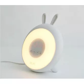 Rabbit & Friends Dětská lampička s budíkem | Bílá