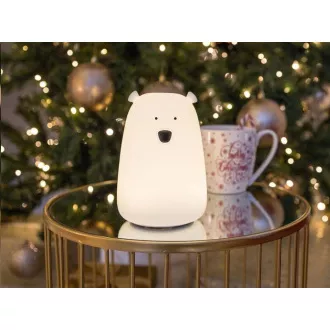 Rabbit & Friends Dotyková lampička medvídek s ovládáním | Bílá