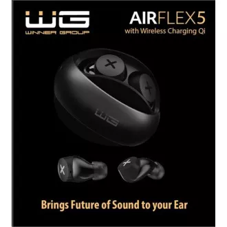 WG - Bluetooth sluchátka WG AirFlex 5, ENC, podpora Qi, černá