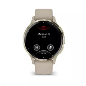 Garmin Venu® 3S, Nerezová luneta Soft Gold, pouzdro French Gray, silikonový řemínek Garmin Venu® 3S, Nerezová luneta Soft Gold, pouzdro French Gray, silikonový řemínek