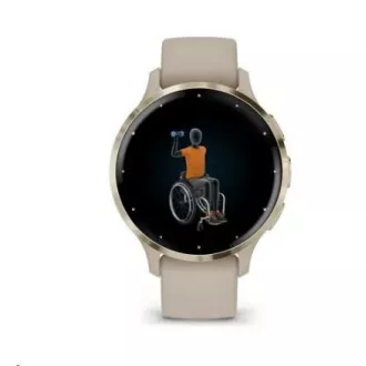 Garmin Venu® 3S, Nerezová luneta Soft Gold, pouzdro French Gray, silikonový řemínek Garmin Venu® 3S, Nerezová luneta Soft Gold, pouzdro French Gray, silikonový řemínek