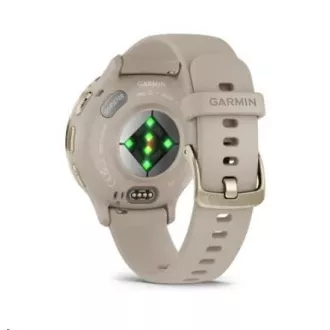 Garmin Venu® 3S, Nerezová luneta Soft Gold, pouzdro French Gray, silikonový řemínek Garmin Venu® 3S, Nerezová luneta Soft Gold, pouzdro French Gray, silikonový řemínek