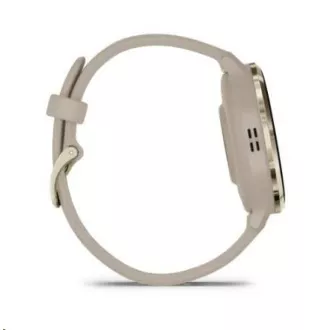 Garmin Venu® 3S, Nerezová luneta Soft Gold, pouzdro French Gray, silikonový řemínek Garmin Venu® 3S, Nerezová luneta Soft Gold, pouzdro French Gray, silikonový řemínek
