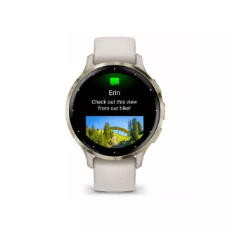 Garmin Venu® 3S, Nerezová luneta Soft Gold, pouzdro Ivory, silikonový řemínek