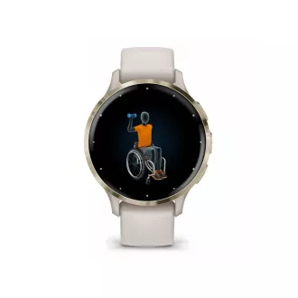 Garmin Venu® 3S, Nerezová luneta Soft Gold, pouzdro Ivory, silikonový řemínek
