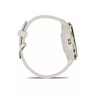 Garmin Venu® 3S, Nerezová luneta Soft Gold, pouzdro Ivory, silikonový řemínek