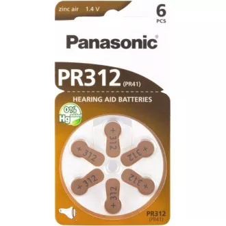 PANASONIC Zinkovzduchová baterie PR-312(41)/6LB AA 1, 2V (Blistr 6ks)