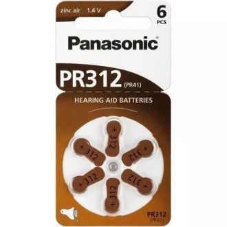 PANASONIC Zinkovzduchová baterie PR-312(41)/6LB AA 1, 2V (Blistr 6ks)